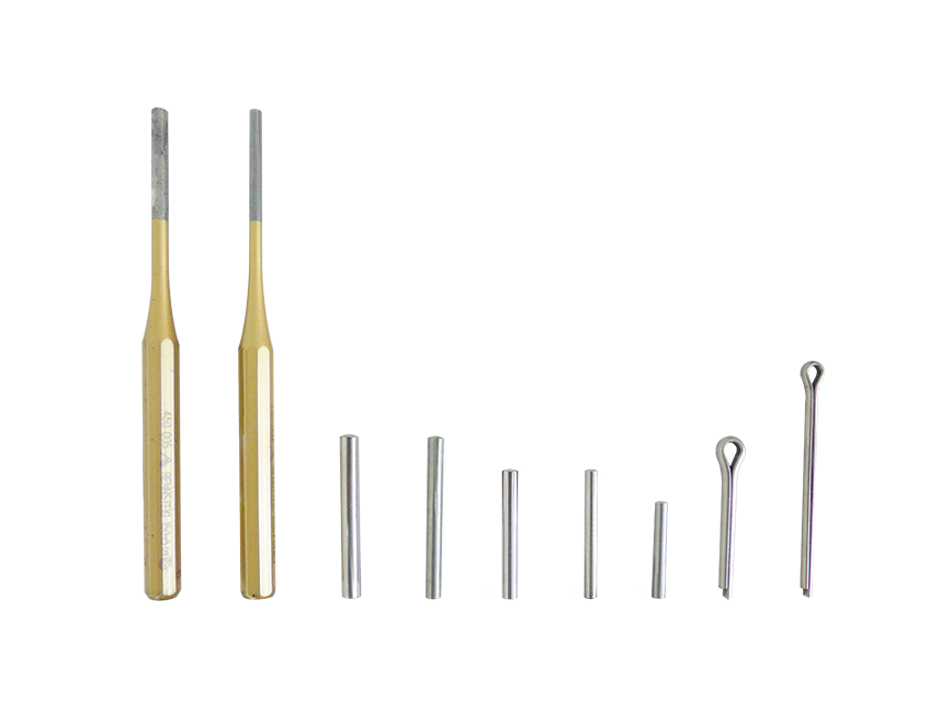 Pin punches, grooved pins, cotter pins