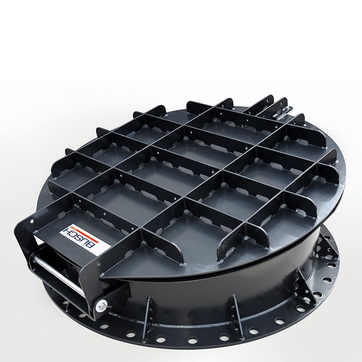 Flap cover DN 1400 with shock absorber