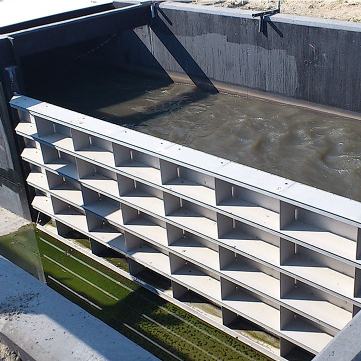 Stop gates in waste water treatment plant Czajka - Poland