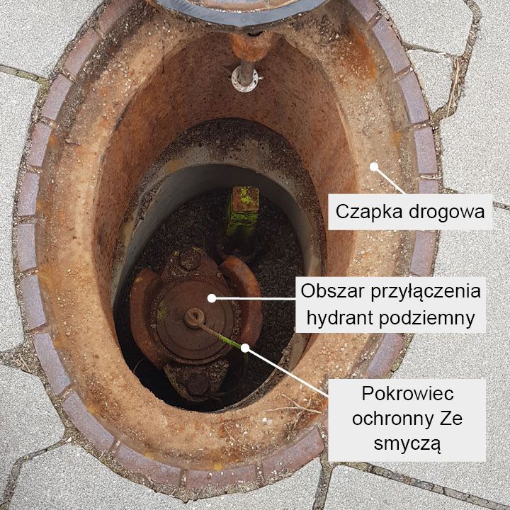 Powierzchnia przyłączeniowa hydrantu podziemnego